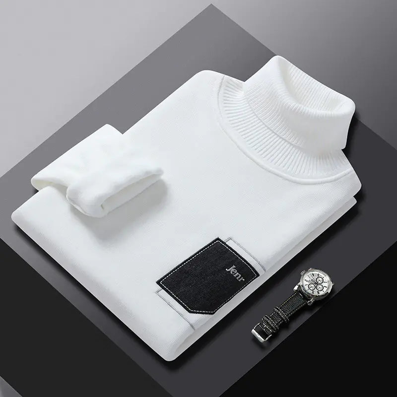 Suéter Gola Alta Masculino com Bolso Falso