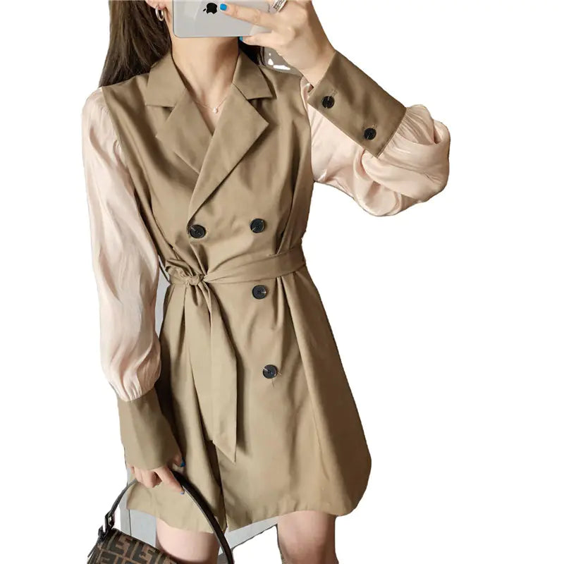 Korea Women's Fashion Trench Coat with Belt K423