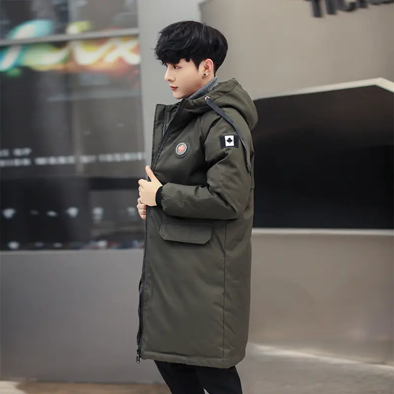 Men's Fashion Thick Warm Hooded Long Coat M-5XL