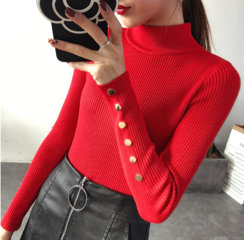 Turtleneck Sweater, Base Layer, Knit Top