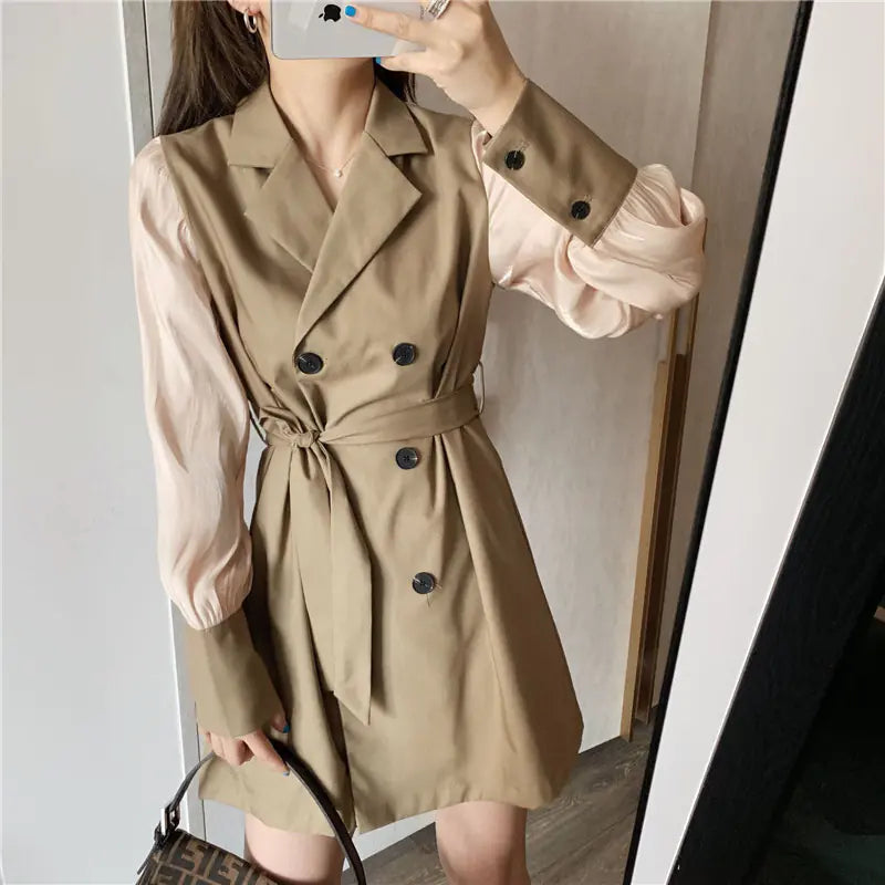 Korea Women's Fashion Trench Coat with Belt K423
