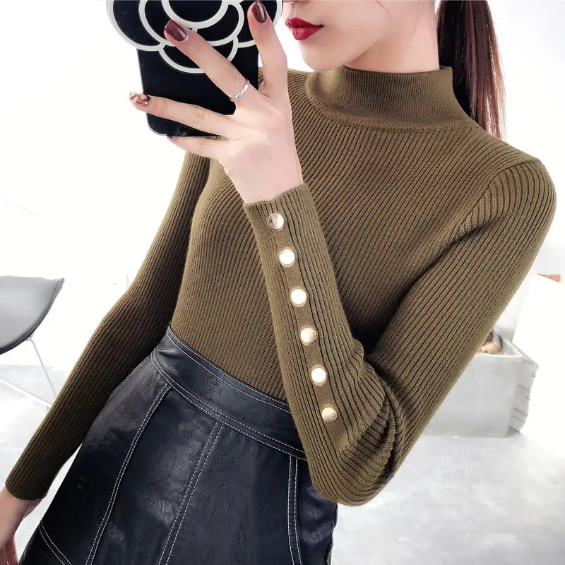 Turtleneck Sweater, Base Layer, Knit Top