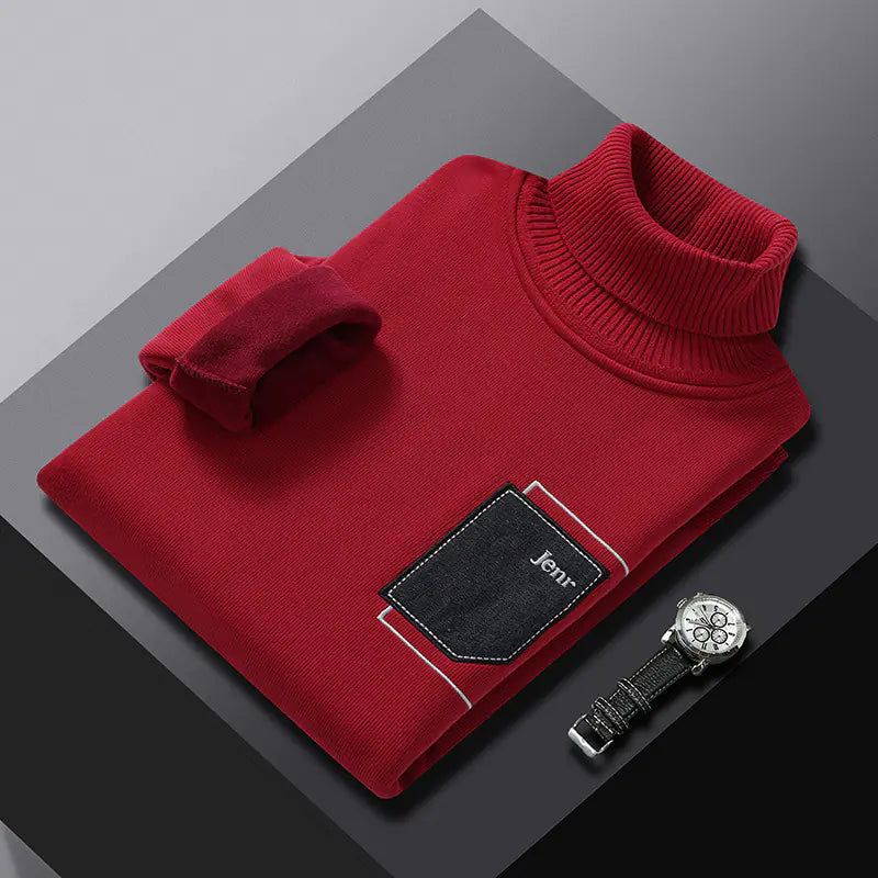 Suéter Gola Alta Masculino com Bolso Falso