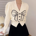 Comfortable Women's Blouse with French Bow V-Neck