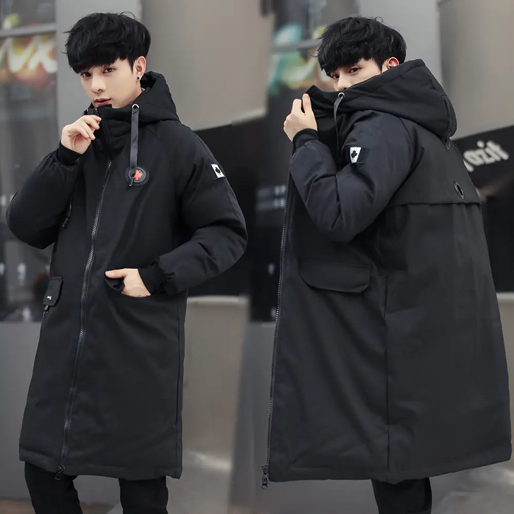 Men's Fashion Thick Warm Hooded Long Coat M-5XL