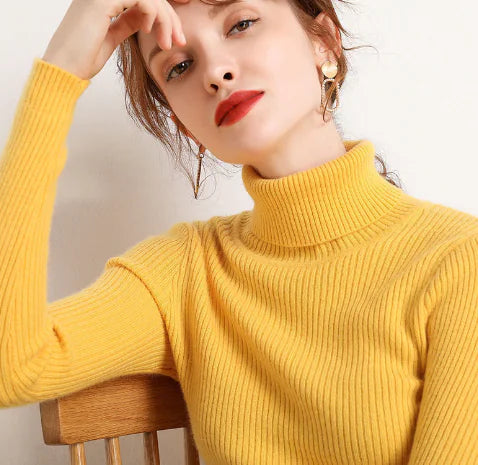 Women's Thick Turtleneck Base Layer for Fall and Winter