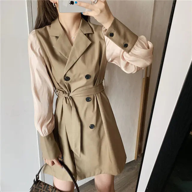 Korea Women's Fashion Trench Coat with Belt K423