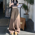High Waisted Drawstring Wide Leg Pants