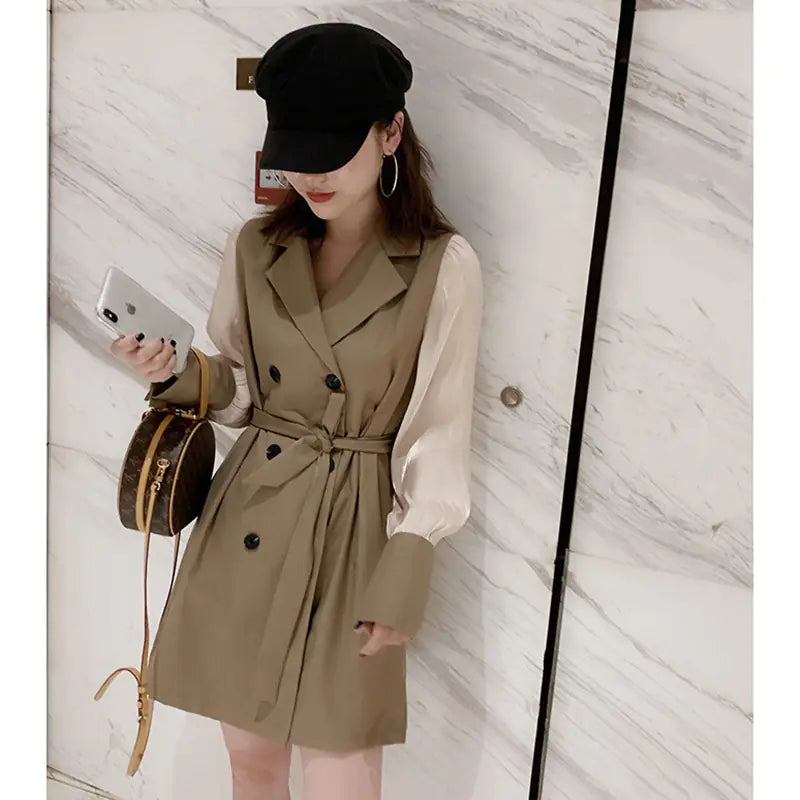Korea Women's Fashion Trench Coat with Belt K423