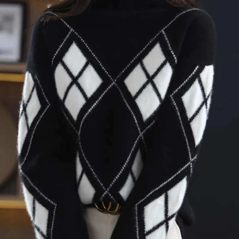 Warm Knitted Turtleneck Pullover Sweater for Women